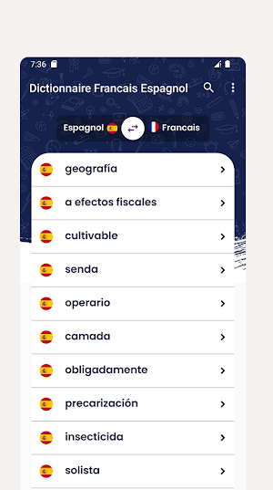 Dictionnaire Francais Espagnol Screenshot 2