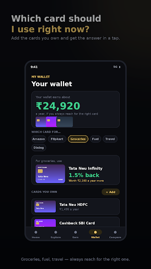 SwipeRight: Card Compare India Screenshot 2
