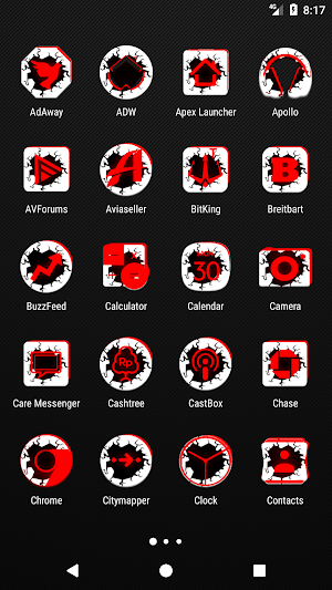 Cracked White Red Icon Pack Screenshot 1