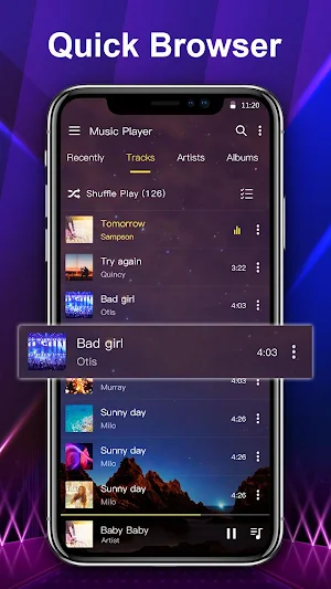 Music Player with equalizer and trendy design Screenshot 3