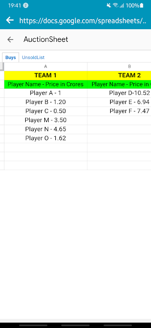 Khelo Auction Screenshot 2