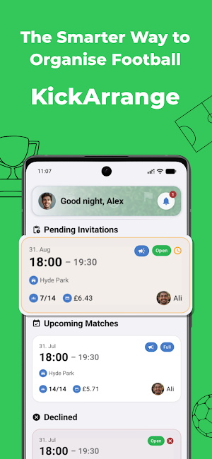 KickArrange Screenshot 1