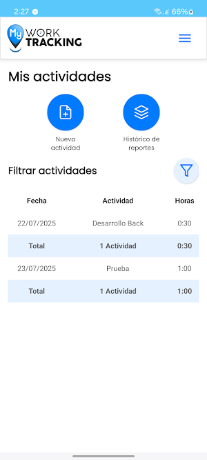 My Work Tracking Screenshot 1