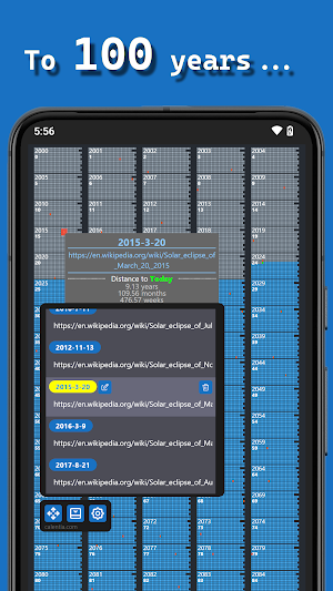 Simple Multi-Year Calendar Screenshot 2