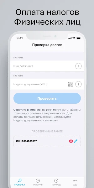 Налоги физических лиц - проверка и оплата Screenshot 0