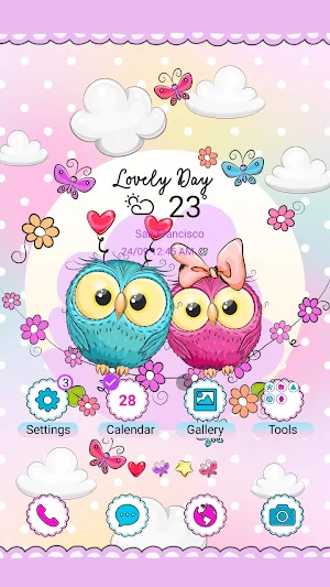 Owl Couple's Lovely- Wallpaper Screenshot 0