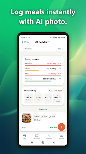 AI Calorie Counter Food Diary Screenshot 1