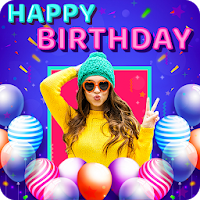 Name Photo On Birthday Cake - Birthday Photo Frame