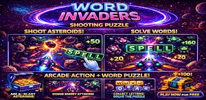 Word Invaders -Shooting Puzzle Screenshot 2