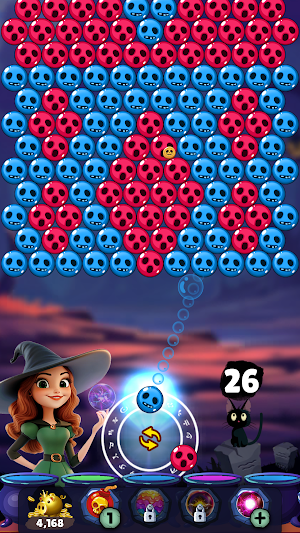 Spooky Bubble Pop: Witch's Gem Screenshot 2