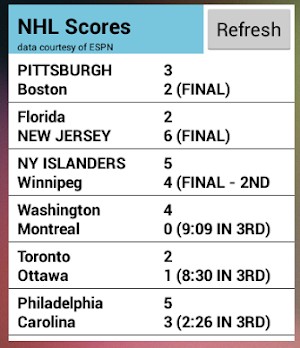 Sports Scores Widget Screenshot 3