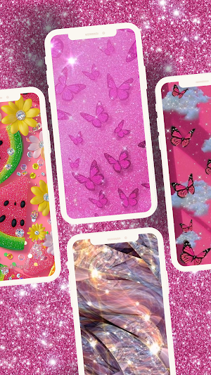 Pink Glitter Live Wallpaper Screenshot 1