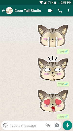 Cute Fox and Cat Stickers - WA Screenshot 3