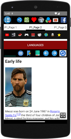 Lionel Messi - Biography Screenshot 2