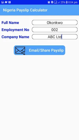 Nigeria Payslip Calculator Screenshot 2