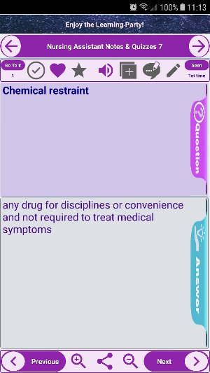 Nursing Assistant Exam Review: notes and quizzes. Screenshot 1