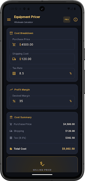 Equipment Price Calculator Screenshot 0