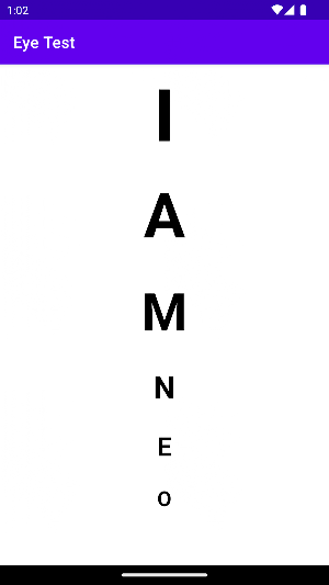 Eye Test Exam Screenshot 2