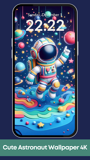 Cute Astronaut Wallpaper 4K Screenshot 0