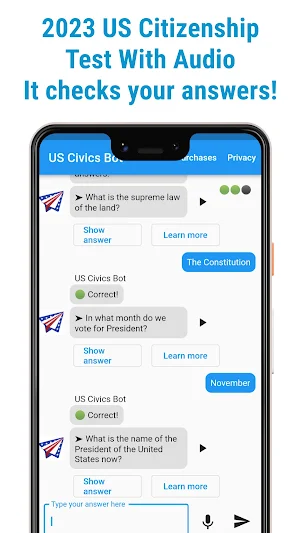 US Citizenship Test Bot 2023 Screenshot 0