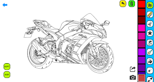 Ninja Motorbike Coloring Pages Screenshot 2