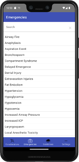 Anesthesia Considerations Screenshot 2