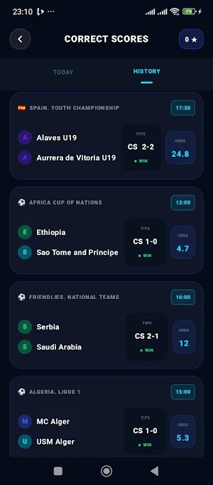 Correct Scores - Daily Tips Screenshot 1