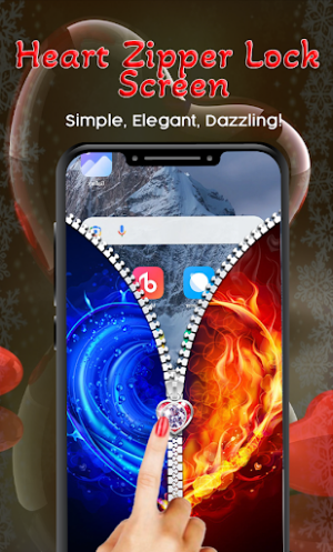 Heart Zipper Screen Lock Screenshot 1