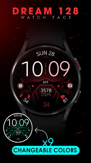 Dream 128 Red sport watch face Screenshot 1