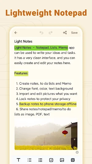 Notepad: Light Notes, Notebook Screenshot 0
