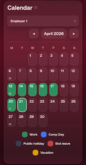 Shift-Tap: Overtime Tracker Screenshot 1
