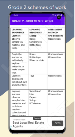 Grade 2 All Schemes of work. Screenshot 2
