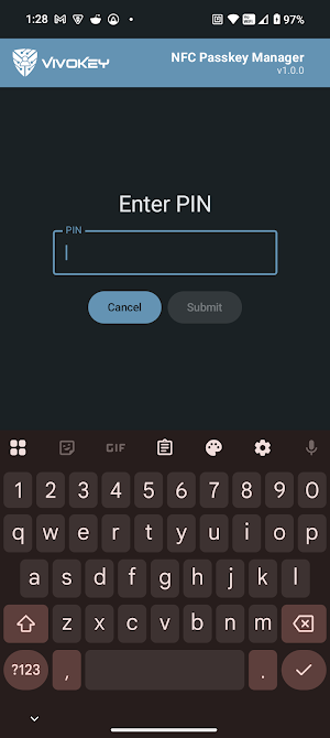 NFC Passkey Manager Screenshot 1