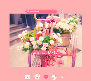 Flower Bicycle Theme +HOME Screenshot 0
