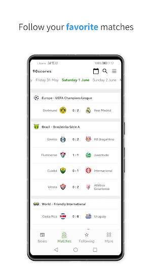 90Scores: Soccer scores, Stats Screenshot 0