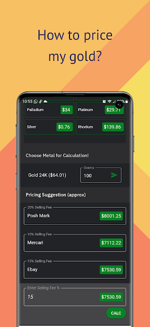 How to price my gold? Screenshot 1