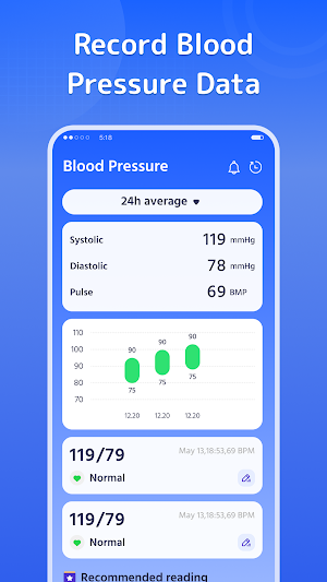Blood Pressure & Sugar App Screenshot 0
