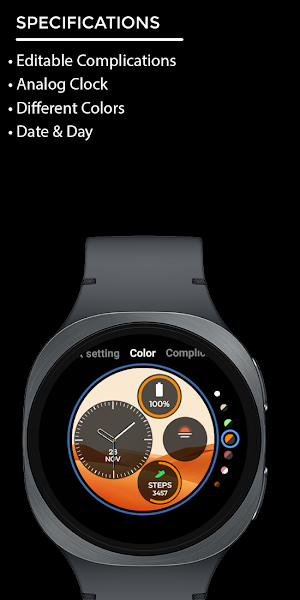 Night 127 - Analog Watch Face Screenshot 3
