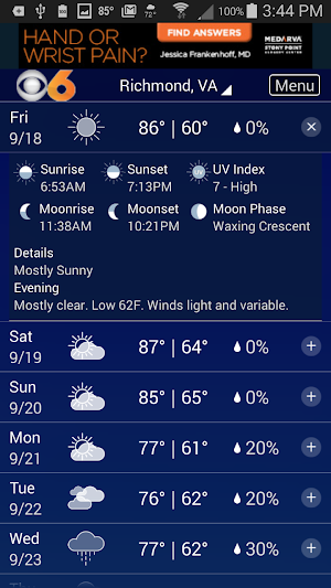 CBS 6 Weather - Richmond, Va. Screenshot 1