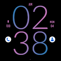 Blue Pink Light Watch Face