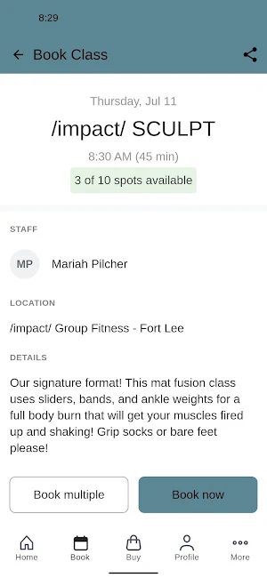 /impact/ Group Fitness Screenshot 2