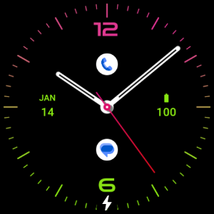 Green Pink Style Watch Face Screenshot 3
