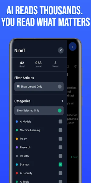 NineT: AI News Briefing Screenshot 1