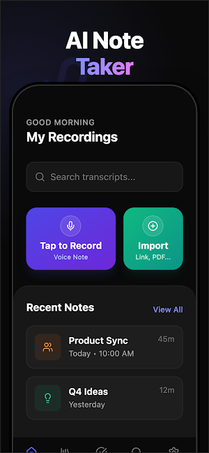 AI Note Taker: Audio to Text Screenshot 1