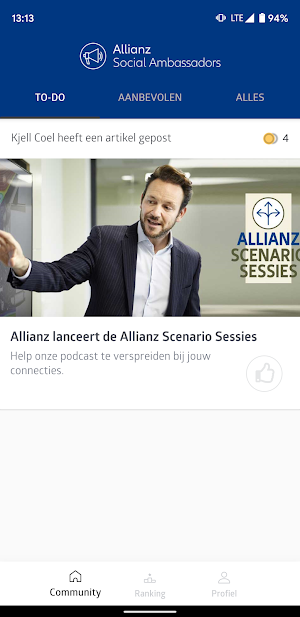 Allianz Social Ambassadors Screenshot 1