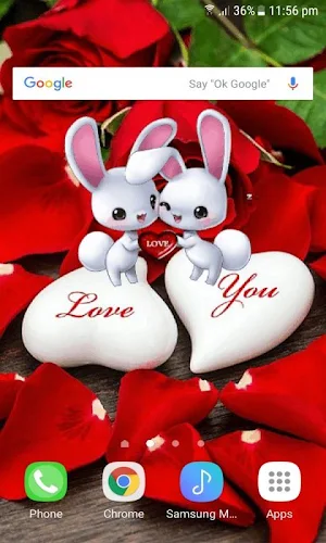 Romantic Rabbit Live Wallpaper Screenshot 2