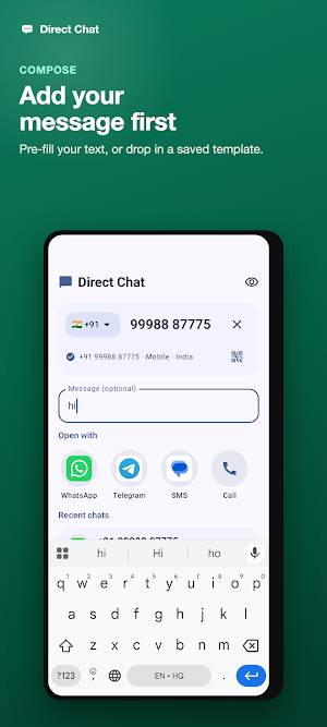 Direct Chat: Chat Any Number Screenshot 1