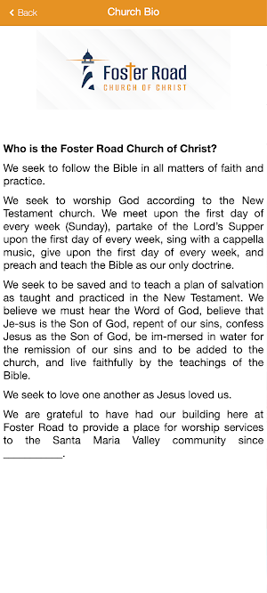 Foster Road Church of Christ Screenshot 2