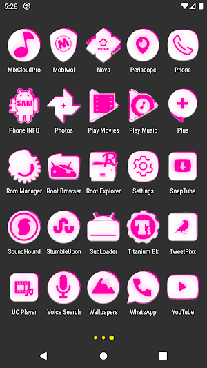Inverted White Pink Icon Pack Screenshot 3