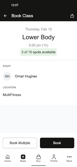 MultiFitness - Schedule Screenshot 2